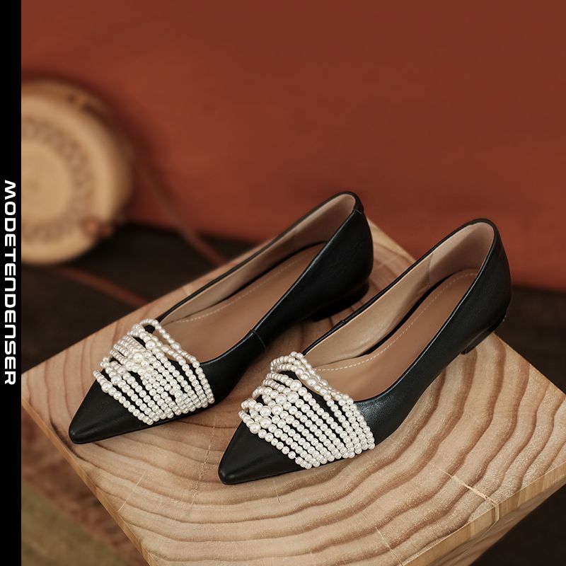 kvinders flade sko med perler 4