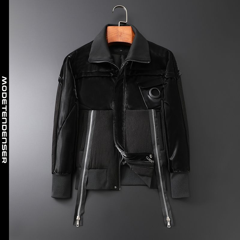 boutique vinter mænds polstret jakke kreativ kort sort
