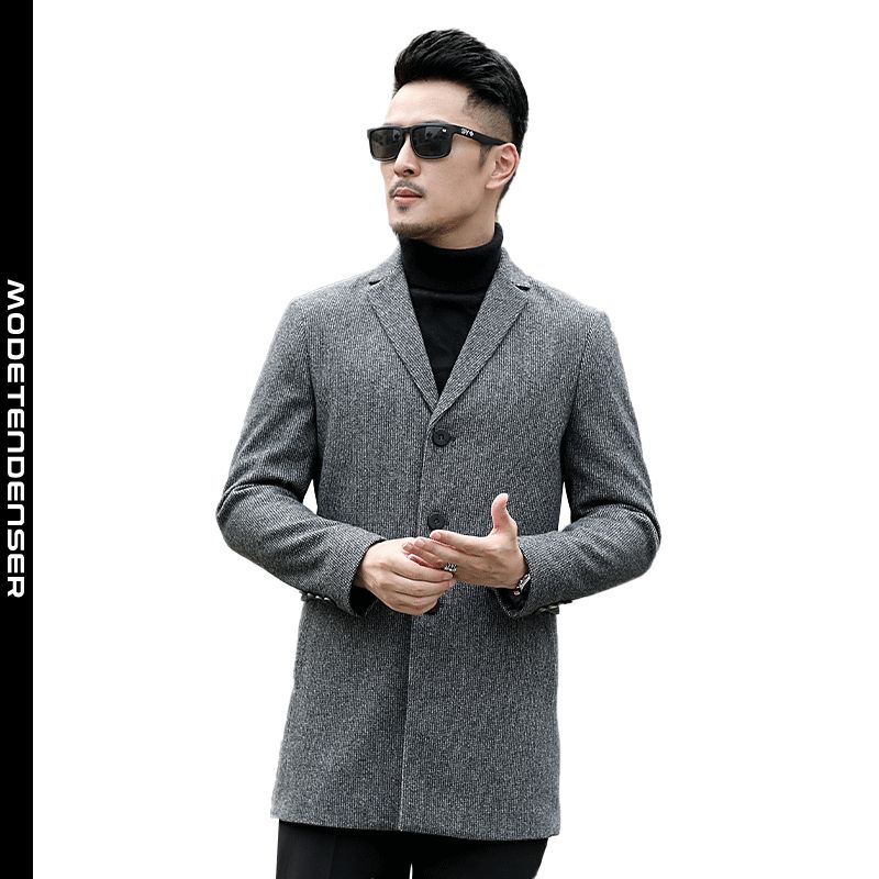 business mænds uldfrakke lang slank udsøgt jakke grå