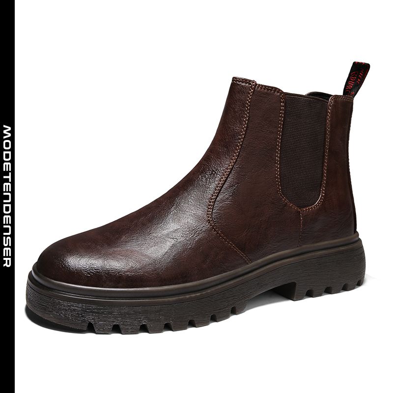 chelsea-støvler til mænd efterår retro-casual korte støvler brun