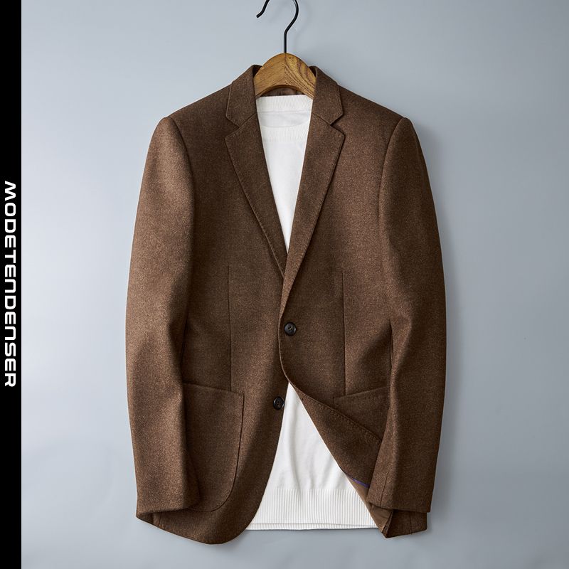 jakkesæt jakke i ensfarvet farve 1