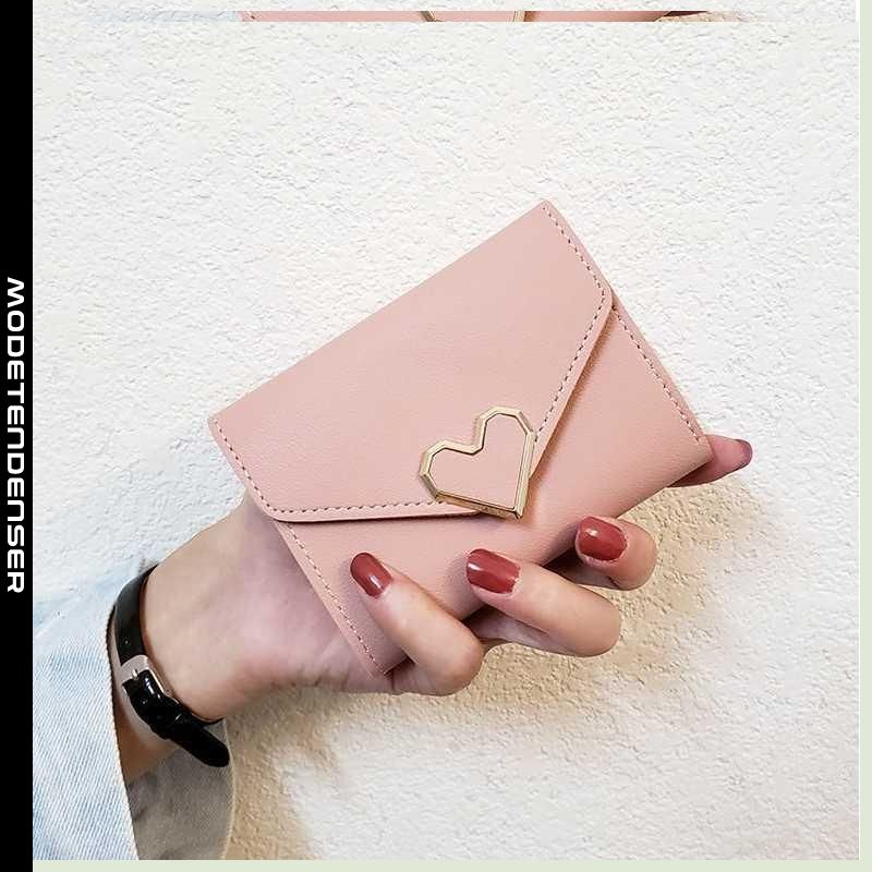 fashion women's wallet short three folding coin purse card case wallet pink