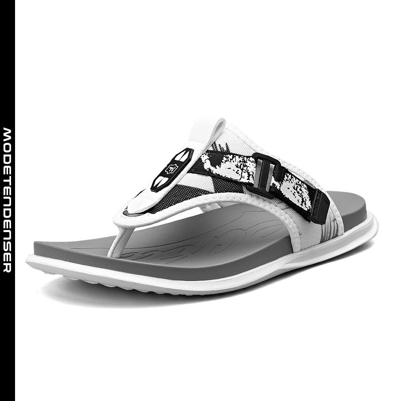 flip-flops til mænd sommer udendørs skridsikre afslappet spænde sandaler hvid