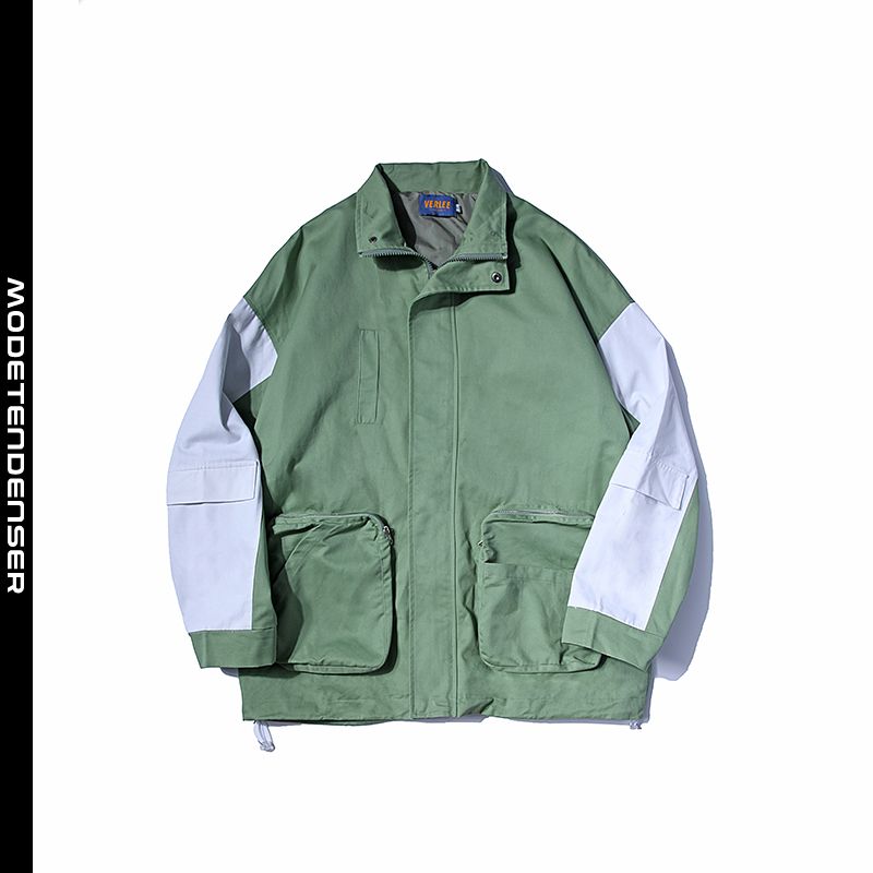 forår og efterår mænds jakke værktøjsjakke tredimensionel lomme grøn