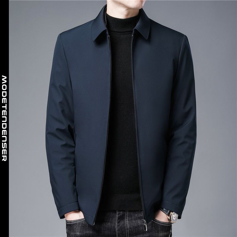 forretningsafslappet middelaldrende farsdragt kort polstret jakke til mænd mørkeblå