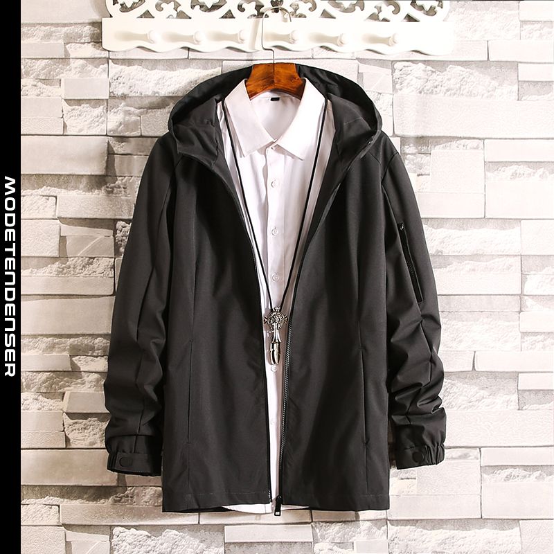 høj kvalitet jakke med lynlås med lynlås med lynlås til mænd grå