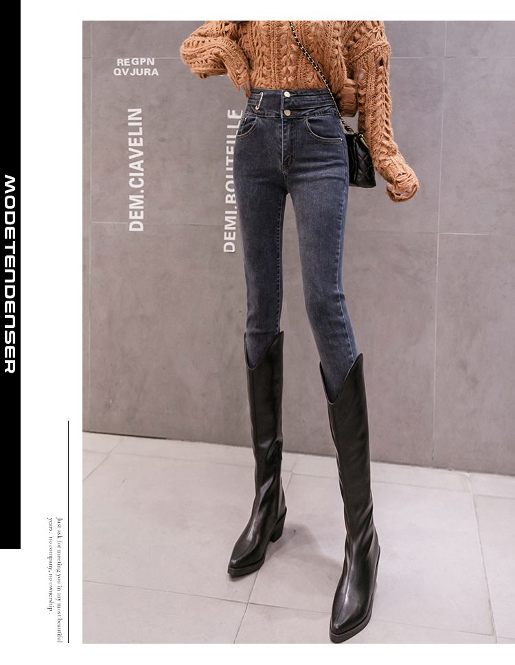 kvindelige jeans med høj talje 2