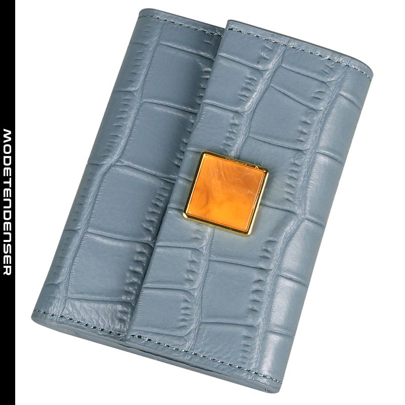 kvindelig tegnebog kort læder tredobbelt pengepung blå