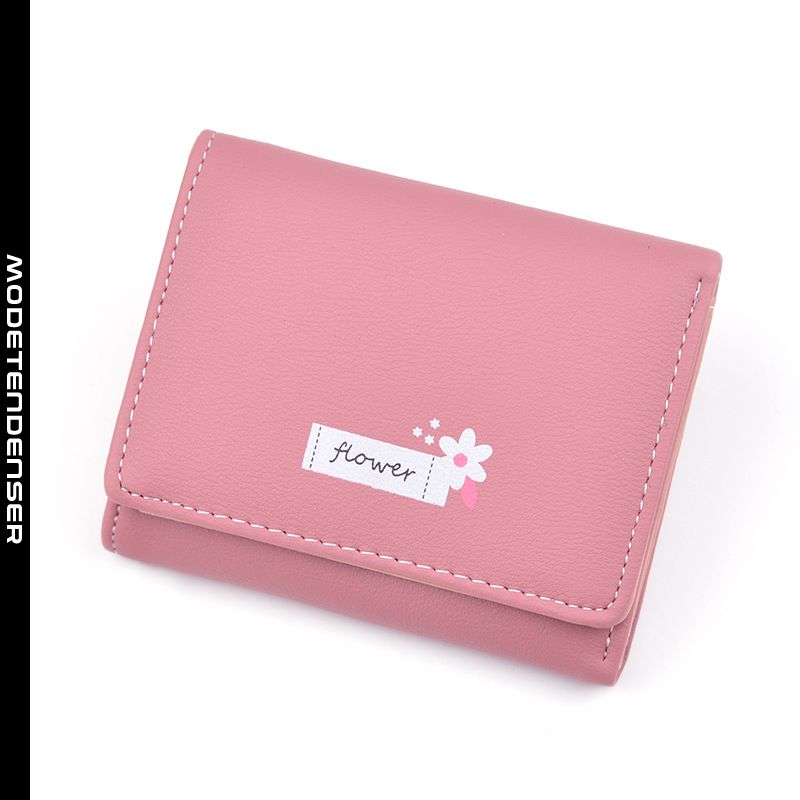 kvindelig tegnebog kort tegnebog multifunktion trefoldet tegnebog lyserød