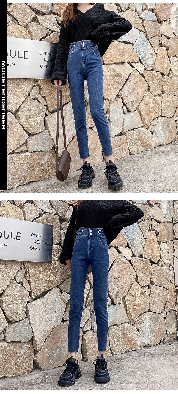 kvindelige jeans med høj talje 1