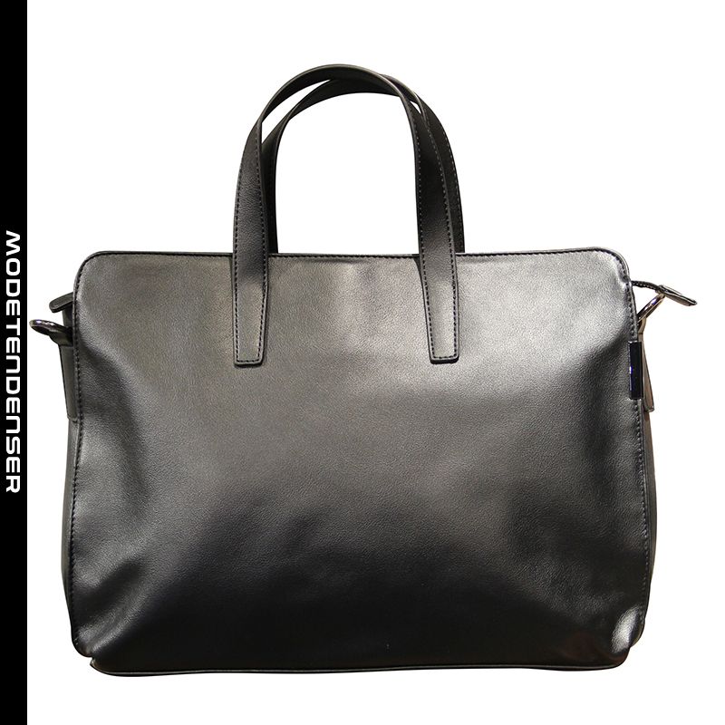 mænds håndtaske læder stor kapacitet vandret stil enkel og populær sort
