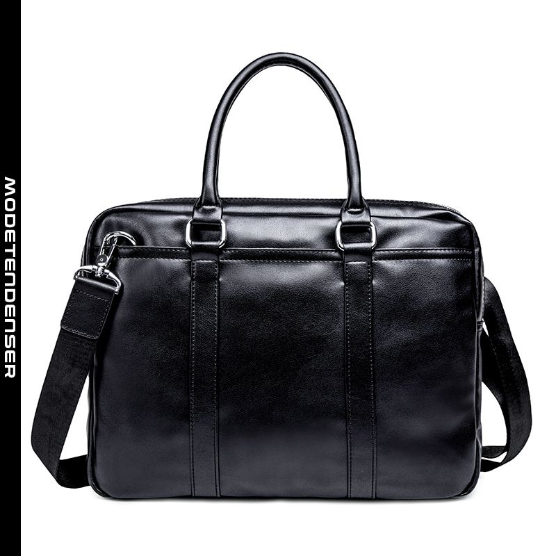 mænds håndtaske skuldertaske forretningsmappe rejsetaske ensfarvet klassisk sort