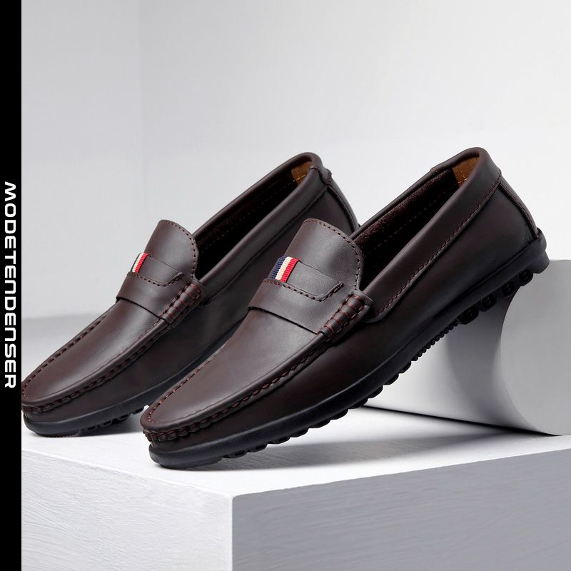 mænds læder loafers afslappet kørsel afslappet udendørs brun