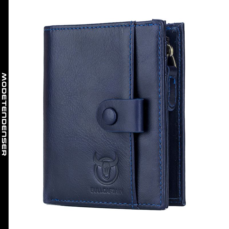 mænds læder tegnebog kort lodret aftagelig business afslappet pengepung mørkeblå