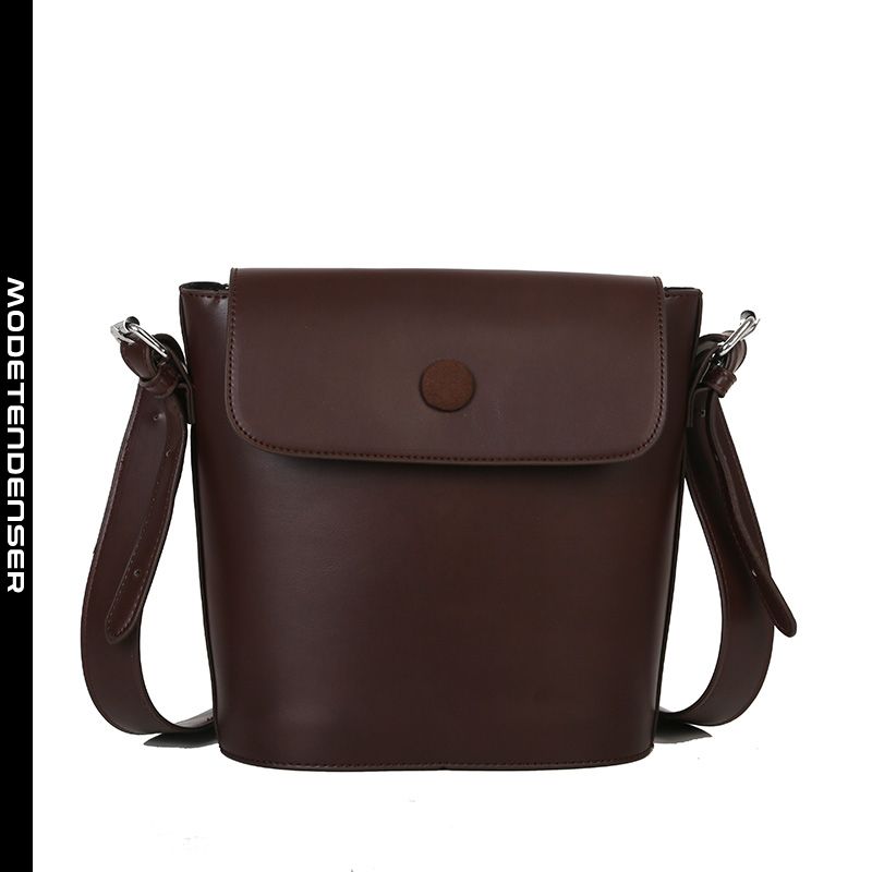 mode kvinders messenger taske skuldertaske spand taske matchende farve brun