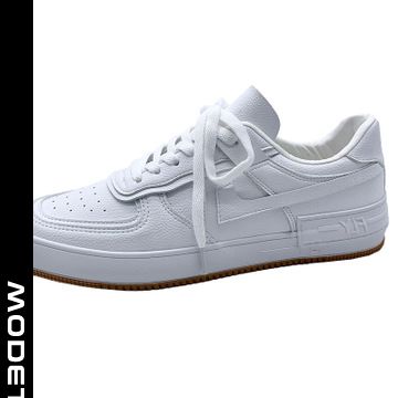 mode mænds sportssko flade afslappede sko åndbar blonder ren hvid