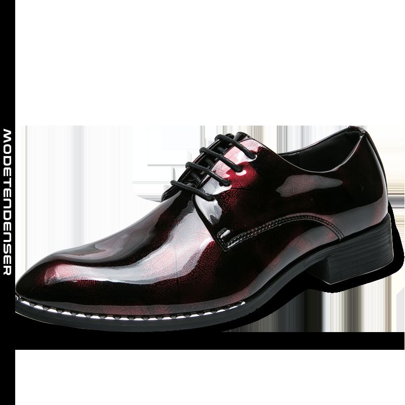 moderigtige mænds derby sko forretningskolesko spidse patent rød