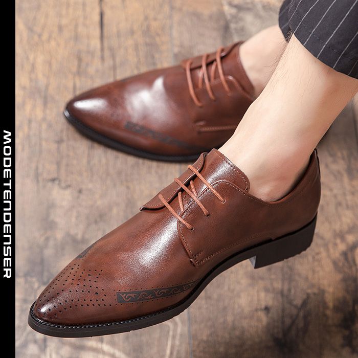 moderigtige mandlige broch derby sko afslappede og behagelige forretningskolesko smuk brun