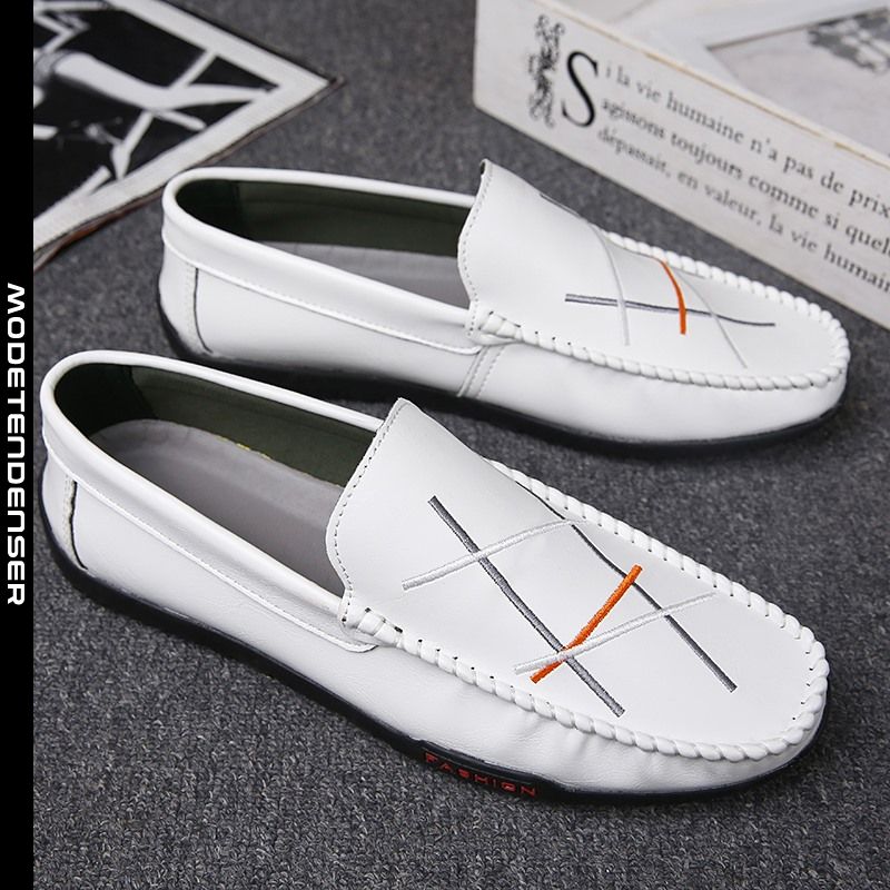 moderigtige mocassinsko til mænd komfortable afslappede og elegante loafers hvide