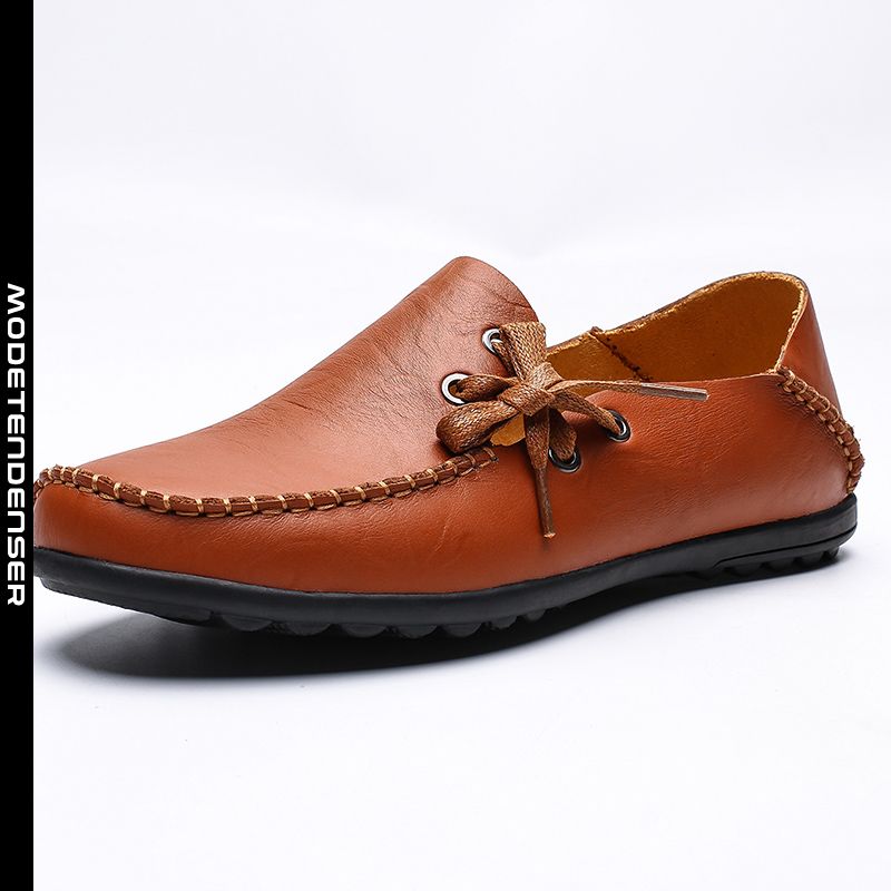 moderigtigt mænds loafers business casual køresko brun
