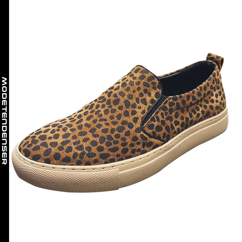 moderigtigt mænds loafers leopardtryk personlighed afslappet kørsel brun