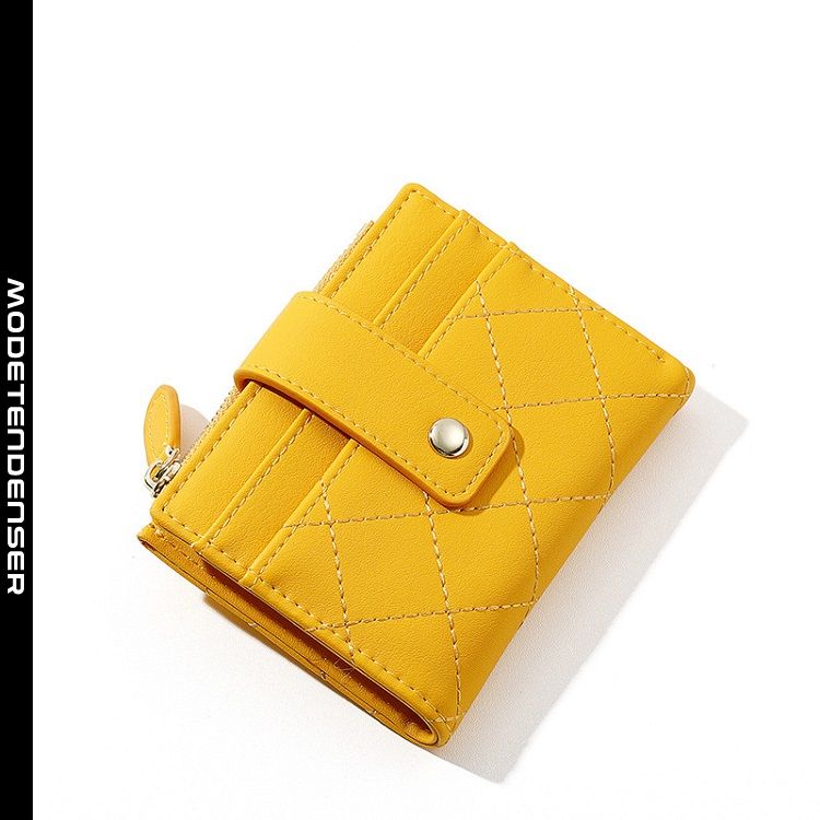 ny stil tegnebog kvinder kort enkel ultratynd lynlås der kan foldes multifunktionel tegnebog gul