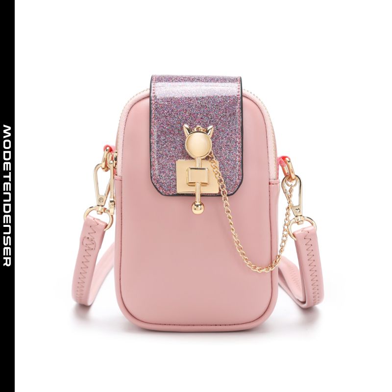 pung kvindelig mobiltelefon taske mode pung messenger lille taske lyserød