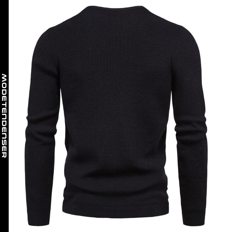ensfarvet mænds sweater 3