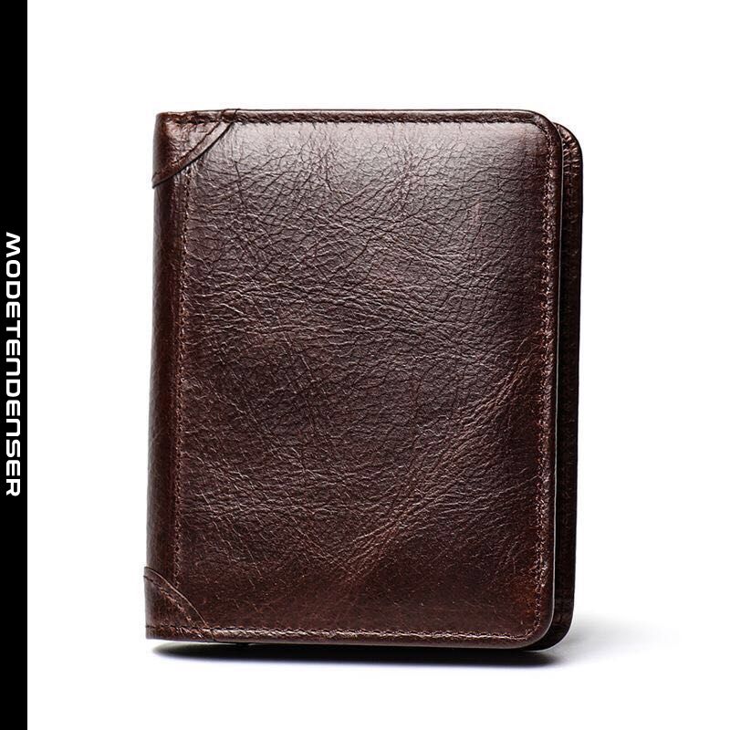 retro mænds tegnebog kort håndlavet kortholder enkel tynd tegnebog brun