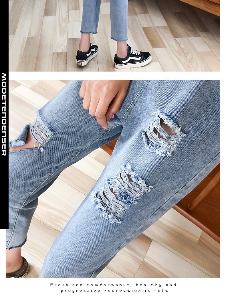 rippede huller i kvinders jeans 4