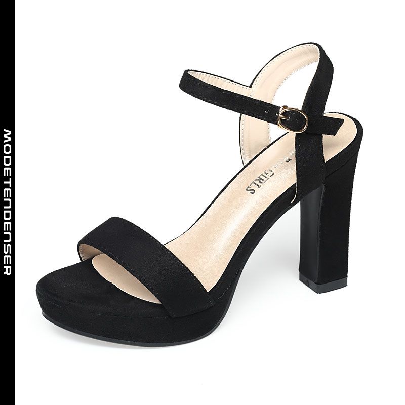 sexede høje hæle tyk hæl platform kvinder sandaler sommer åben tå sort