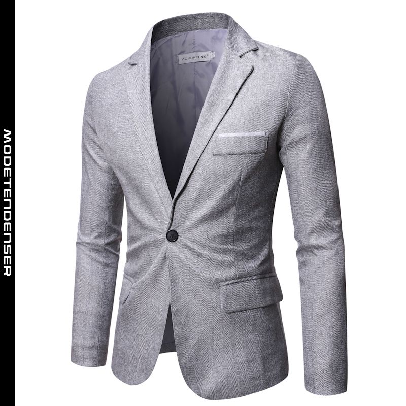 slim fit one-button jakke forretningsprofessionel jakkesæt jakke grå