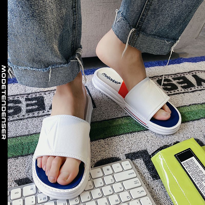 sommer mænds udendørs tøfler tyk sål trend casual beach sandaler hvid