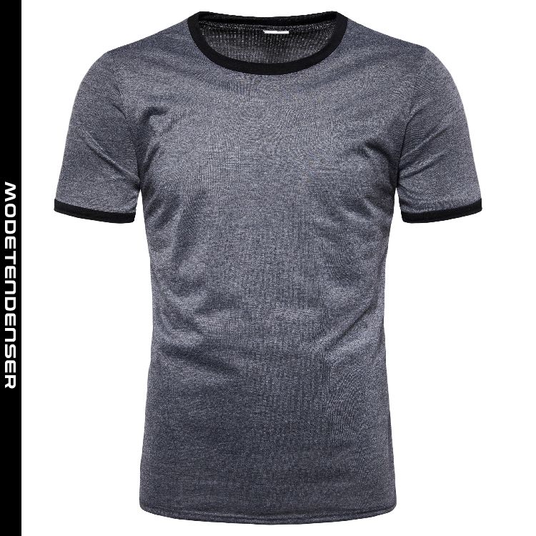 t-shirt til mænd sport rundhalset ensfarvet kortærmet grå