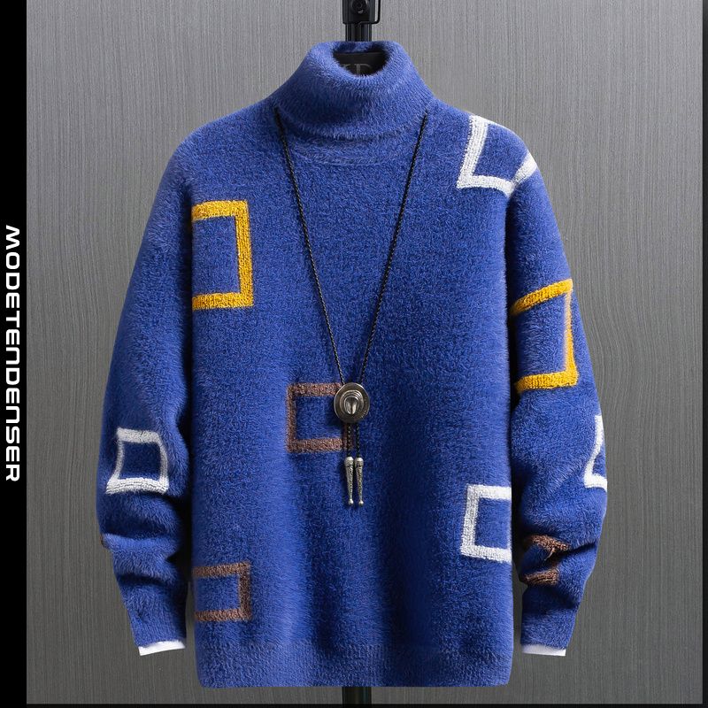 unge designer herre sweater trend tyk blå