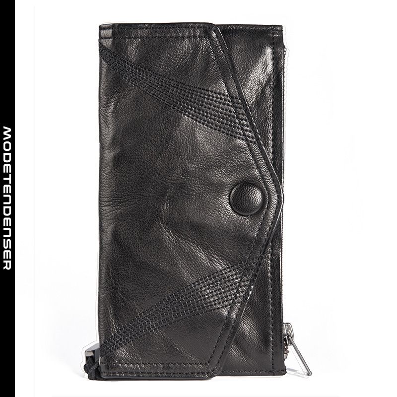 wallet men's long wallet personality handbag buckle black